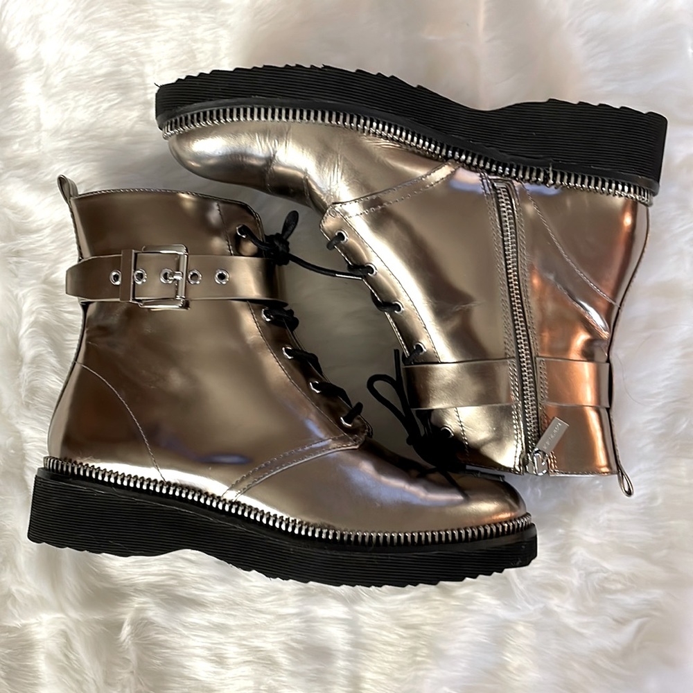 Michael Michael Kors Silver Metallic Boots.